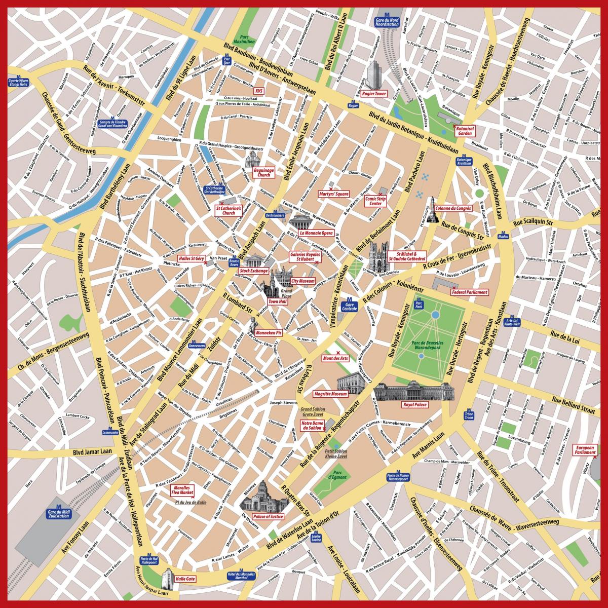 Karte der Brüsseler Wanderungen