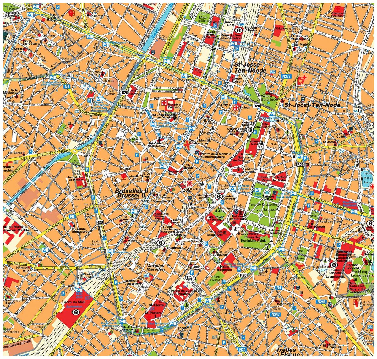 Stadtplan von Brüssel Zentrum
