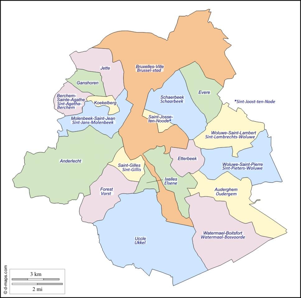 Stadtteilplan von Brüssel